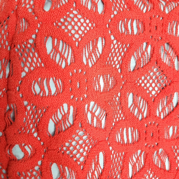 JUDITH MARCH Women's Shorts With Red Floral Lace Overlay SMALL - Picture 7 of 10